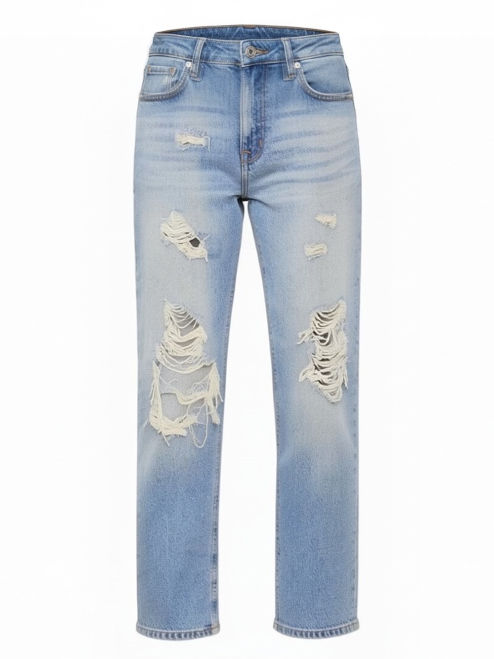 Aeropostale Mom Jeans Women 00 Light Blue Like New Ripped Distressed Denim